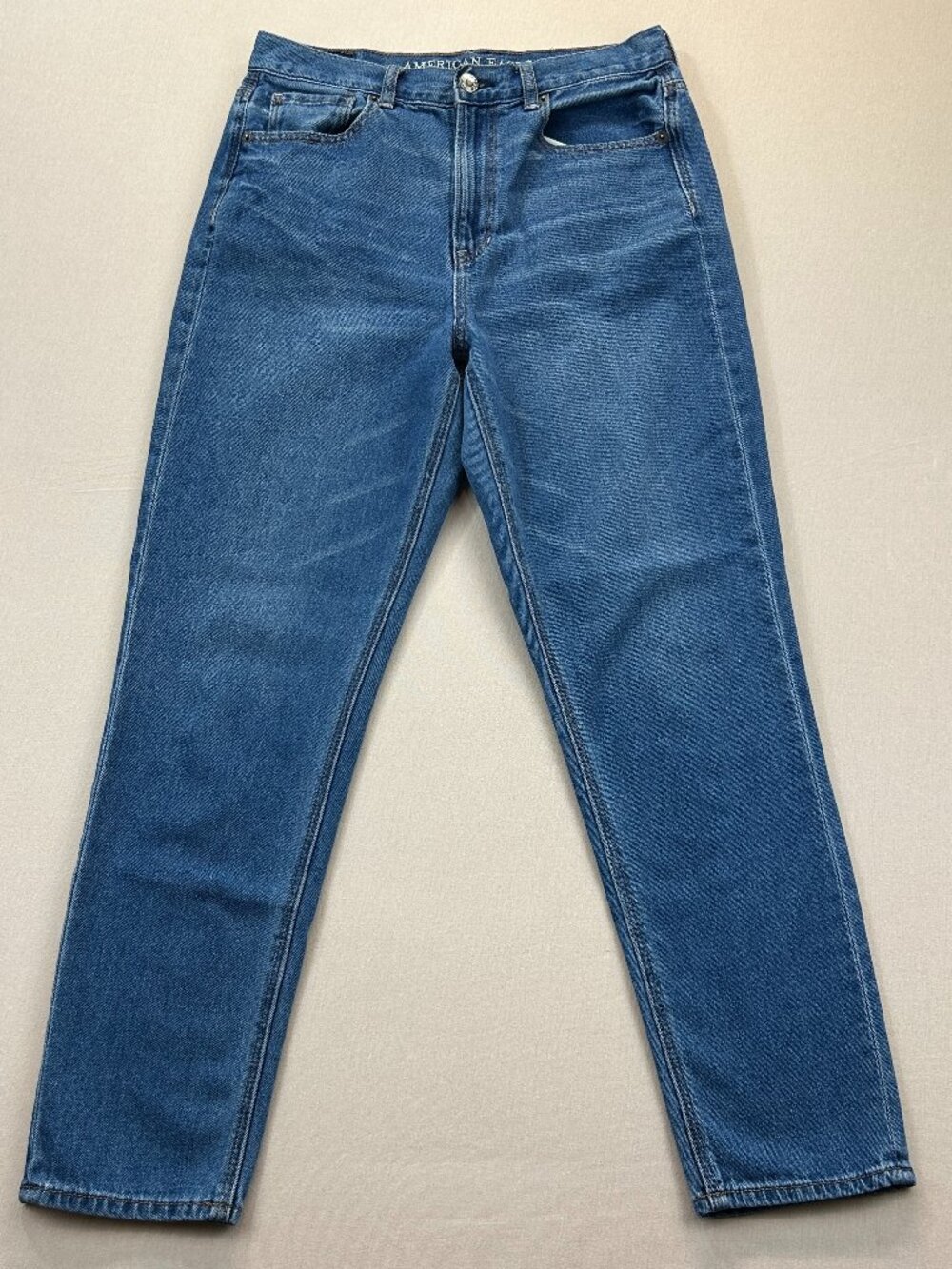 American Eagle Mom Jeans Womens Size 6R Blue Denim Medium Wash High Rise Stretch